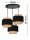 Hängelampe 3-flammig Stoff Schwarz Beige E27 B:30 cm
