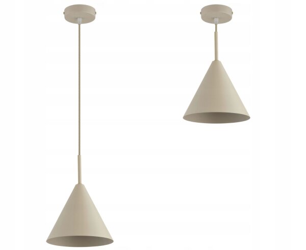 Hängelampe Metall Beige Kegel E27 B:19 cm Modern