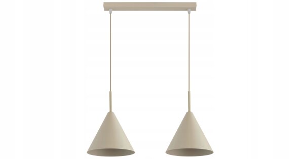 Pendelleuchte 2-flammig Beige E27 L:50 cm Modern