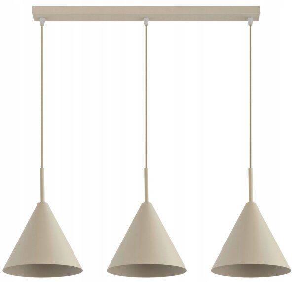 Pendelleuchte 3-flammig Beige E27 L:70 cm Modern