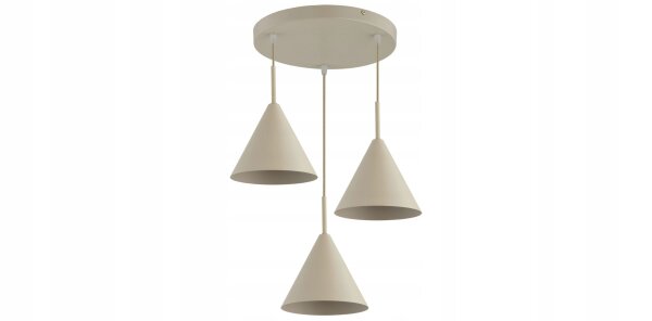 Pendelleuchte 3-flammig Metall Beige E27 B:40 cm Modern
