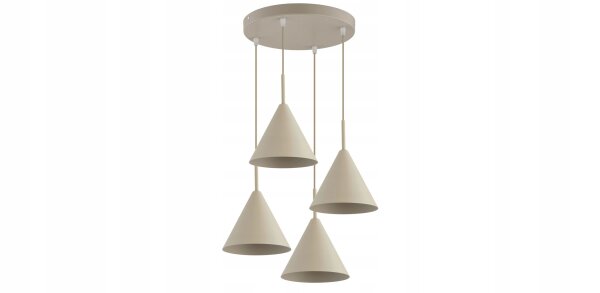 Hängelampe 4-flammig Beige Metall E27 B:40 cm Modern