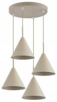 Hängelampe 4-flammig Beige Metall E27 B:40 cm Modern