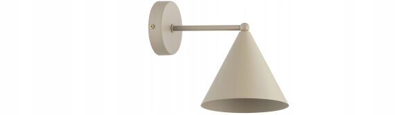 Wandleuchte mit Arm Metall Beige E27 T:24 cm wohnlich