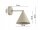 Wandleuchte mit Arm Metall Beige E27 T:24 cm wohnlich