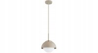 Pendelleuchte Kugel Glas Metall Beige E27 &Oslash;18 cm rund