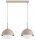 Pendelleuchte 2-flammig Glas Metall Beige E27 40 cm