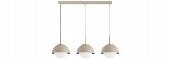 Hängelampe 3-flammig Glas Metall Beige E27 L:70 cm