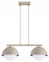 Hängelampe 2-flammig Glas Metall Beige E27 L:50 cm