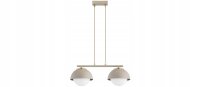 Hängelampe 2-flammig Glas Metall Beige E27 L:50 cm