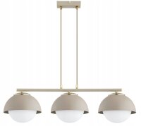 Hängelampe Glas Metall Beige 3-flammig E27 L:70 cm