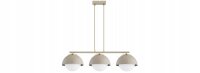 Hängelampe Glas Metall Beige 3-flammig E27 L:70 cm