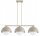 Hängelampe Glas Metall Beige 3-flammig E27 L:70 cm