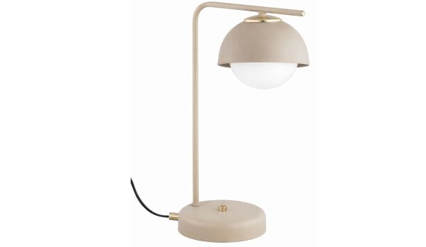 Tischlampe Glas Metall Beige Modern E27 38 cm blendarm
