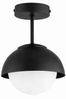 Deckenlampe Glas Metall Schwarz E27 Ø18 cm blendarm