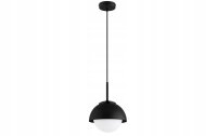 H&auml;ngelampe Kugel Glas Metall Schwarz E27 B:18 cm rund