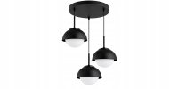 Hängelampe 3-flammig Glas Metall Schwarz E27 B:40 cm