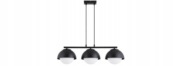 Hängelampe 3-flammig Glas Metall Schwarz E27 L:70 cm
