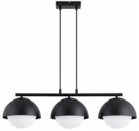 Hängelampe 3-flammig Glas Metall Schwarz E27 L:70 cm