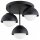 Deckenlampe 3-flammig Glas Metall Schwarz E27 B:30 cm