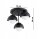 Deckenlampe 3-flammig Glas Metall Schwarz E27 B:30 cm
