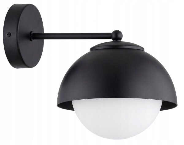 Wandlampe Glas Metall Schwarz blendarm E27 T:24 cm