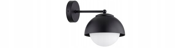 Wandlampe Glas Metall Schwarz blendarm E27 T:24 cm