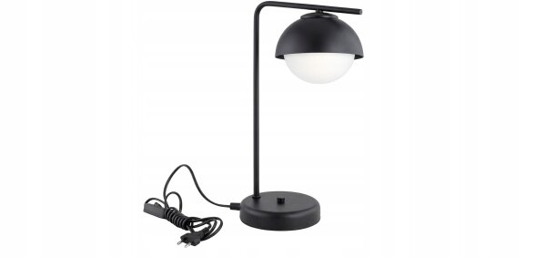 Tischleuchte Glas Metall Schwarz E27 H:38 cm Modern