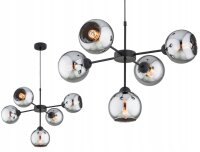 Hängelampe 5-flammig Rauchglas Schwarz E27 B:60 cm
