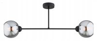 Deckenlampe 2-flammig Rauchglas Schwarz E27 L:60 cm