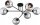 Deckenlampe 6-flammig Rauchglas Schwarz E27 L:70 cm