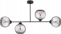Deckenleuchte Rauchglas Schwarz 4-flammig E27 L:80 cm