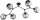 Deckenlampe 6-flammig Rauchglas Schwarz E27 L:80 cm