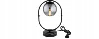 Tischleuchte Rauchglas Metall Schwarz E27 35 cm Modern