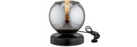 Tischleuchte Glas Schwarz Rauchgrau E27 16 cm blendarm