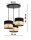 Pendelleuchte 3-flammig Schwarz Gold Modern E27 B:45 cm