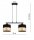 Pendelleuchte Schwarz Gold 2-flammig E27 L:50 cm Modern