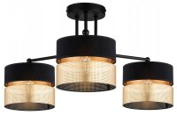 Deckenleuchte 3-flammig Schwarz Gold Modern E27 B:60 cm