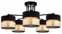 Deckenlampe 5-flammig Schwarz Gold E27 B:60 cm Modern