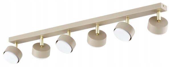 Deckenspot verstellbar 6-flammig GX53 L:80 cm Ecru Gold