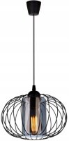 Pendelleuchte Glas Schwarz Draht E27 B:28 cm Modern