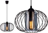 Pendelleuchte Glas Schwarz Draht E27 B:28 cm Modern
