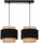 Hängelampe 2-flammig Stoff Schwarz Beige E27 L:40 cm