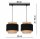 Hängelampe 2-flammig Stoff Schwarz Beige E27 L:40 cm