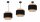 Pendelleuchte Stoff Schwarz Beige E27 B:20 cm blendarm