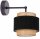 Wandlampe Stoff Schwarz Beige E27 L:25 cm blendarm