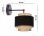 Wandlampe Stoff Schwarz Beige E27 L:25 cm blendarm