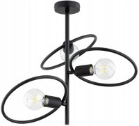Deckenleuchte Schwarz Metall E27 B:40 cm Ringe Modern