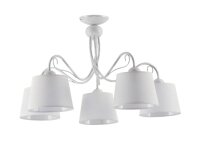 Plafonnier Tissu Métal Ø80cm 5xE27 Lampe de...