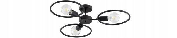 Deckenleuchte 3-flammig Schwarz E27 B:60 cm Modern
